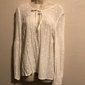 Sanctuary off white long sleeve blouse